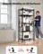 Black Carbon Steel 5 Tier Folding Storage Shelf with Wheels and 750 lbs Load